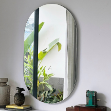 Овальное зеркало вертикальное капсульной формы без рамы и без подсветки VM008 